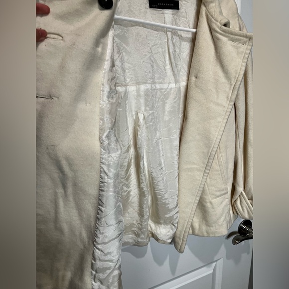 Zara Womens White Peacoat Size Medium - Picture 14 of 14